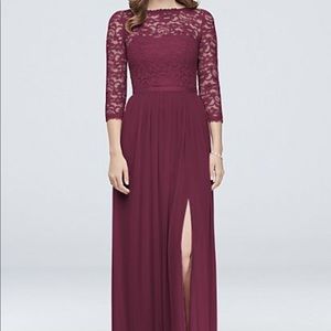 Wine colored bridesmaid dress